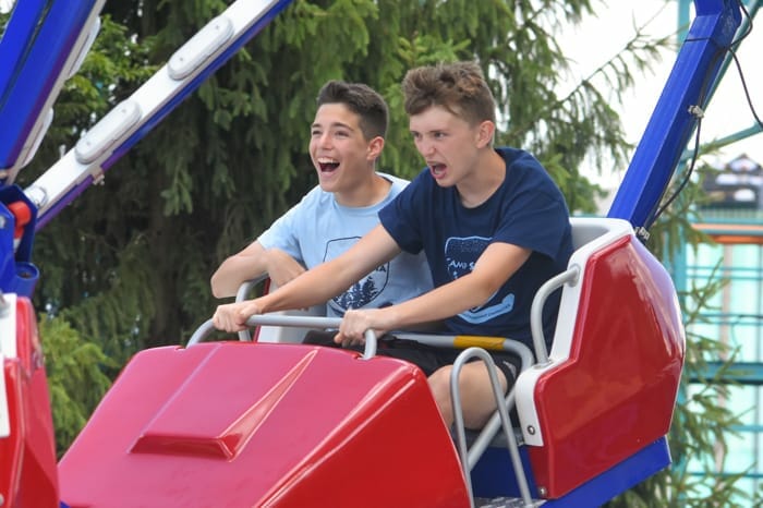 On an amusement park ride at Dorney Park