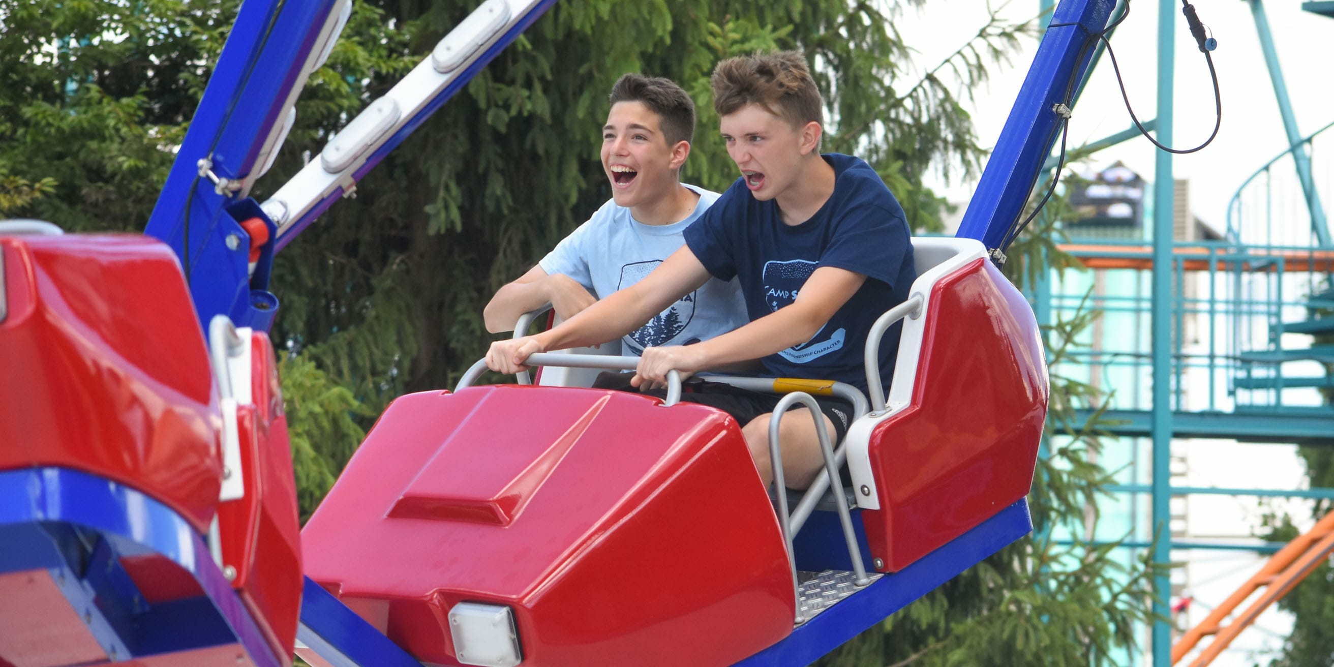On an amusement park ride at Dorney Park