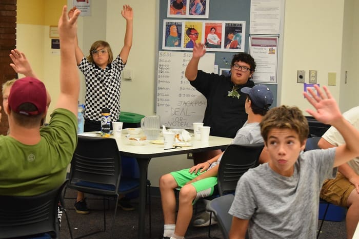 Campers participating in Camper Council at Camp Sequoia