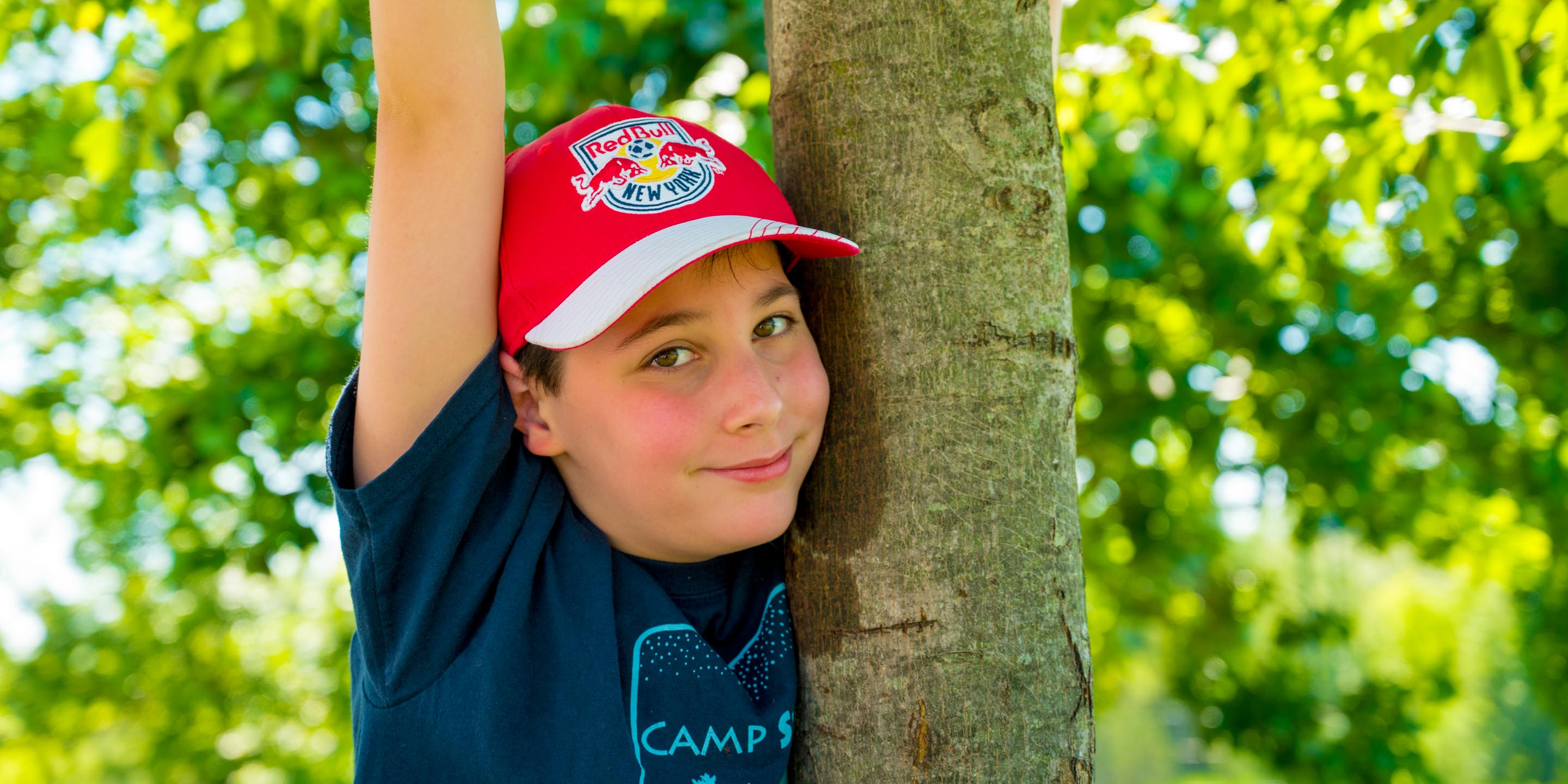 Camper hanging from a tree