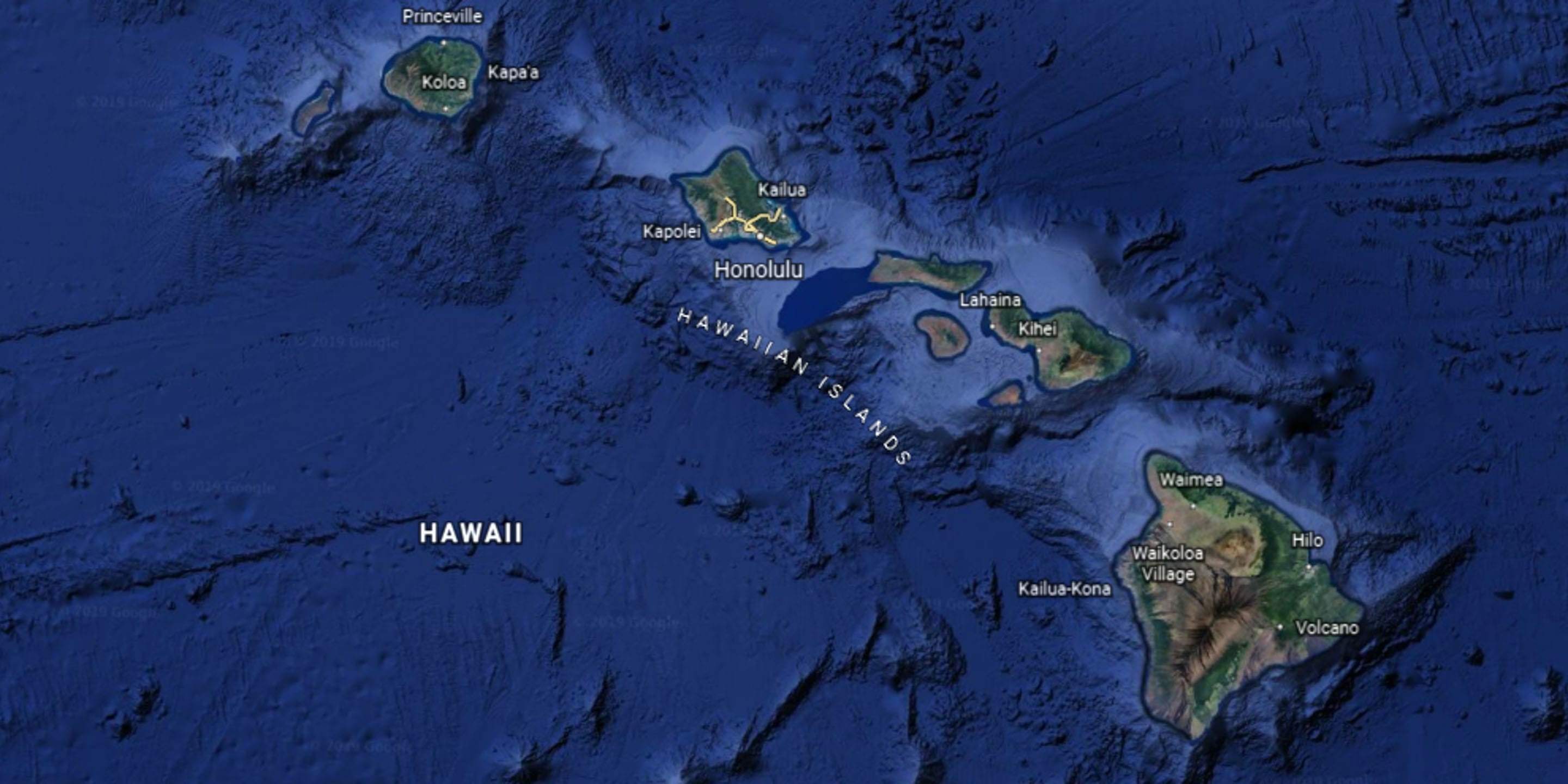 Map of Hawaii Islands